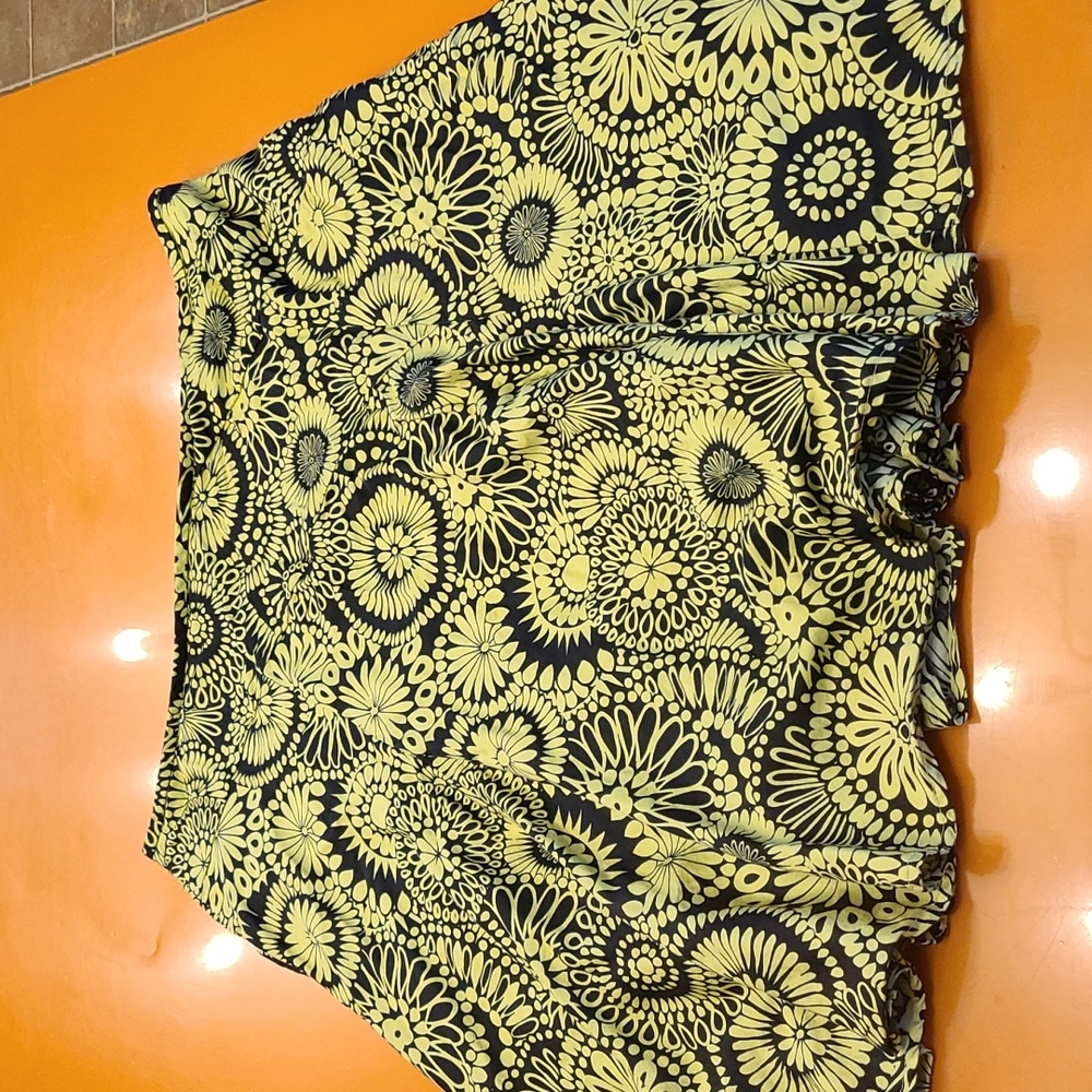 George brand skirt, size 16 black and lime green, with floral/geometric pattern